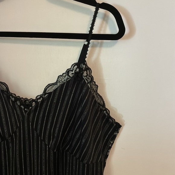 Soma Silver and Black Striped Lace Nightie - Picture 2 of 4